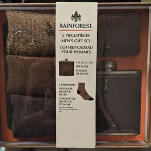 Rainforest Brown Sock and Flask Set